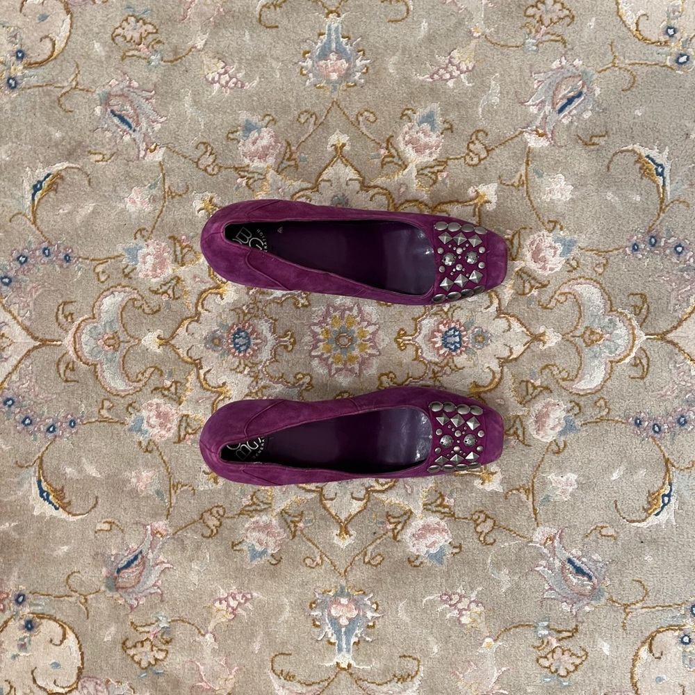 BCBG Purple Flats with Studded Detail